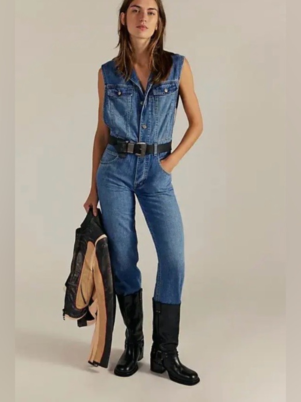 NWY Free People All I Need Denim Coveralls